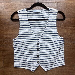 Mango Striped Knit Vest Top